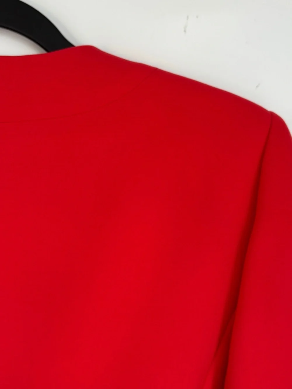 Kasper Womens PETITE 10P Blazer Jacket Tomato Red Big Black Buttons 3/4 Sleeves